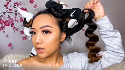 sock curls on short hair|how to do sock curls overnight.